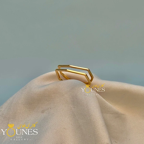 انگشتر دو لاین مینیمال طلا